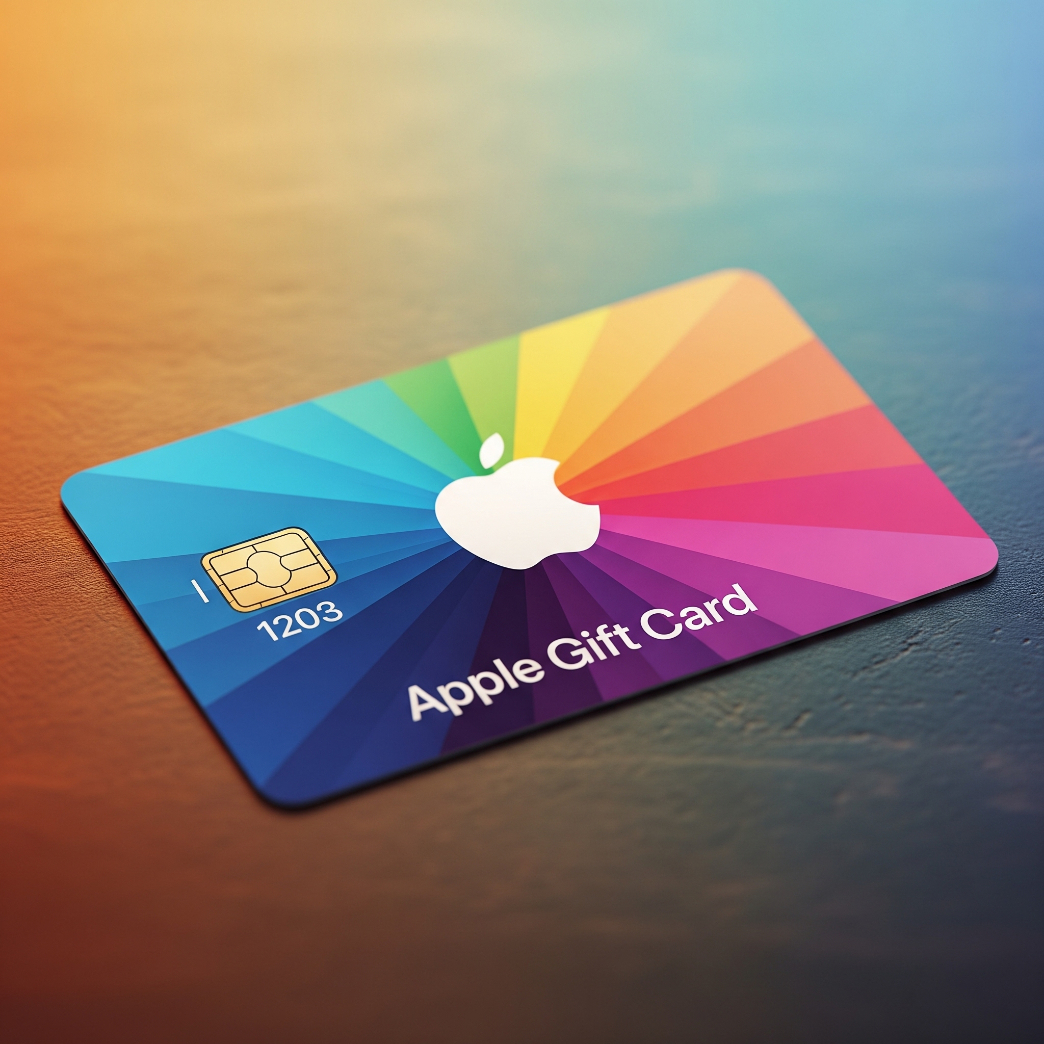 گیفت کارت رنگین‌کمان اپل با لوگوی اپل و چیپ EMV، مناسب برای خرید ارزان‌تر از اپ استور ترکیه.